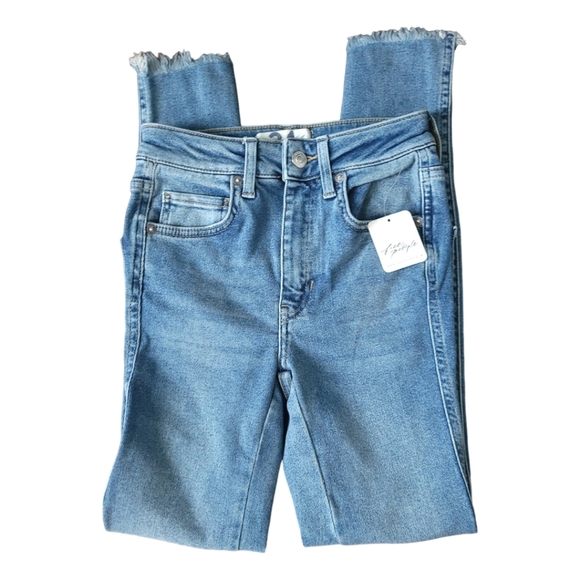 We The Free Free People Raw Hem High-Rise Super Skinny Jegging Jeans Sz 24 NWT - Picture 7 of 15